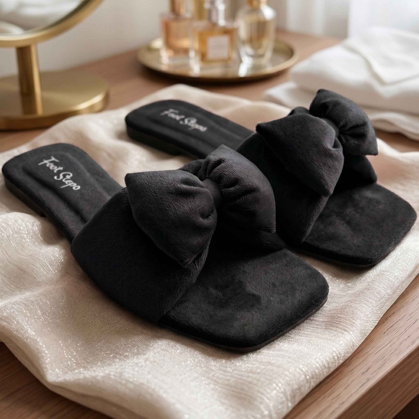 Cozy Bow Flat Slides - BDF|1890
