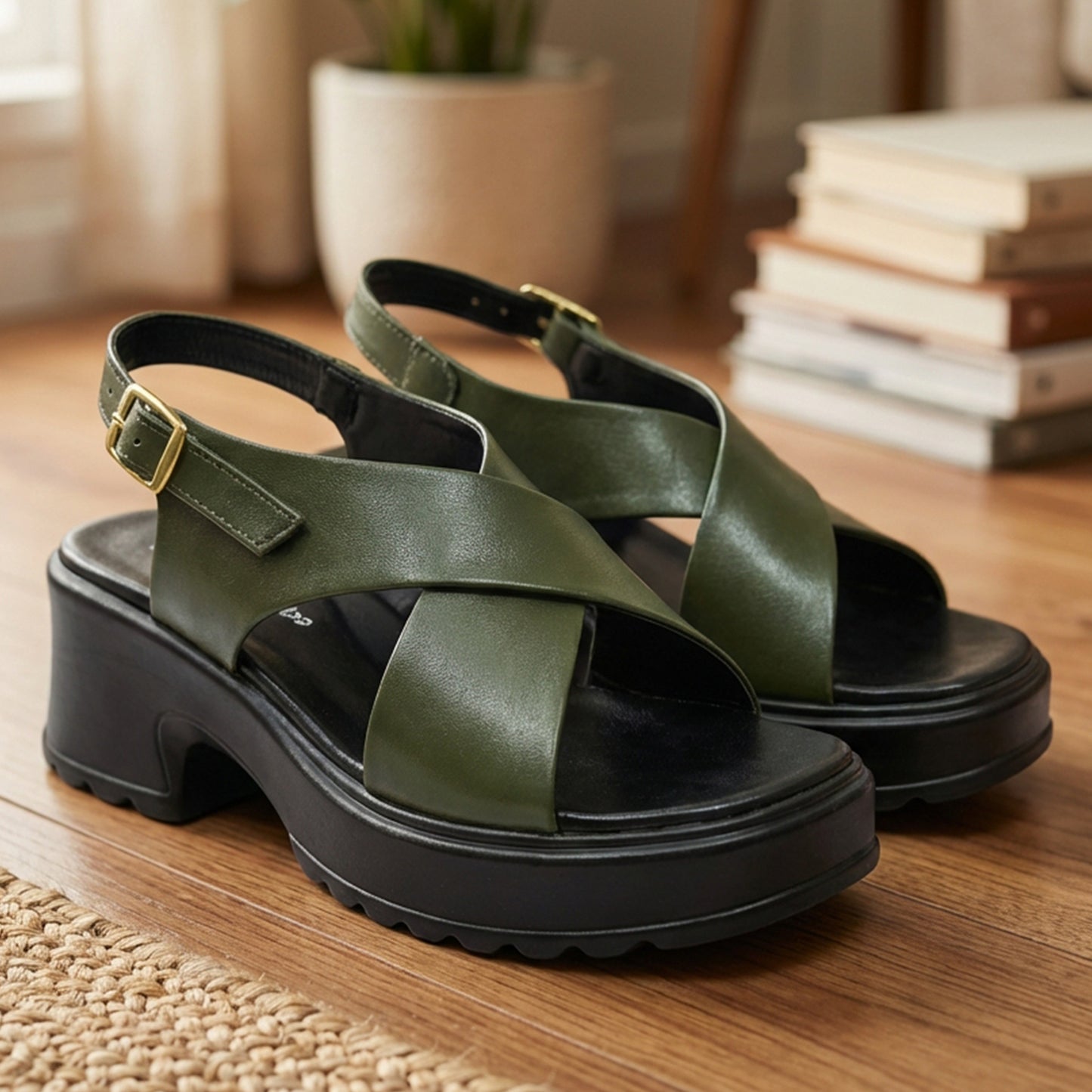 Lug Sole Wedge Heels Sandals - BLSC|2750