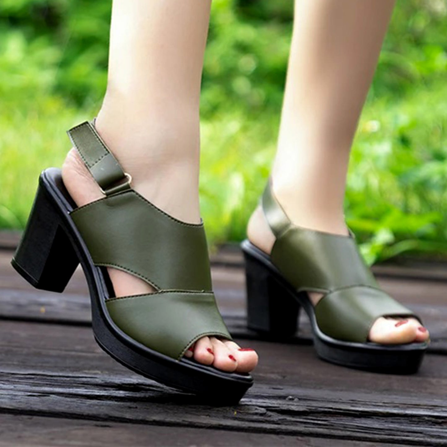 Comfort Block Heels Sandals - CBV21370