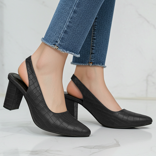 Slingback Block Heels Pumps - CRBP|2575