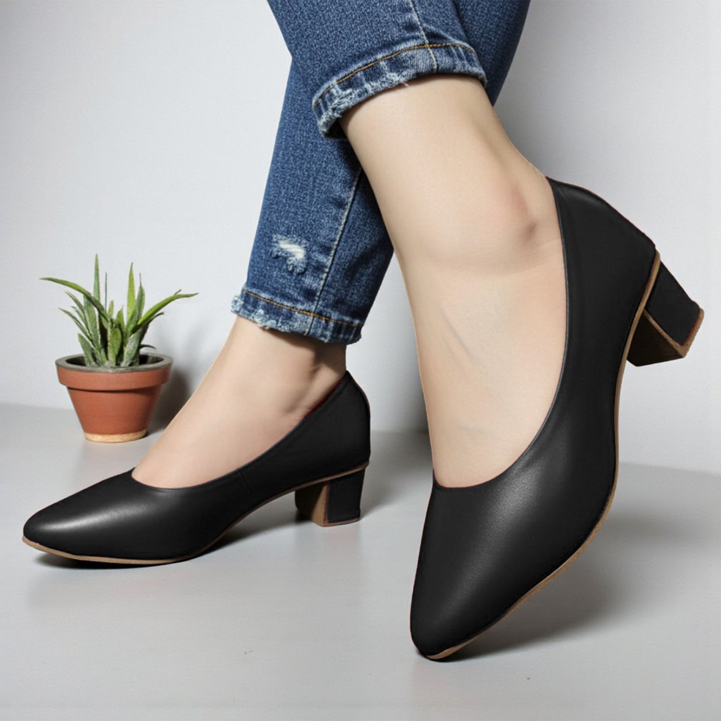 Court Shoes Block Heel Pumps - CSBHP|1800