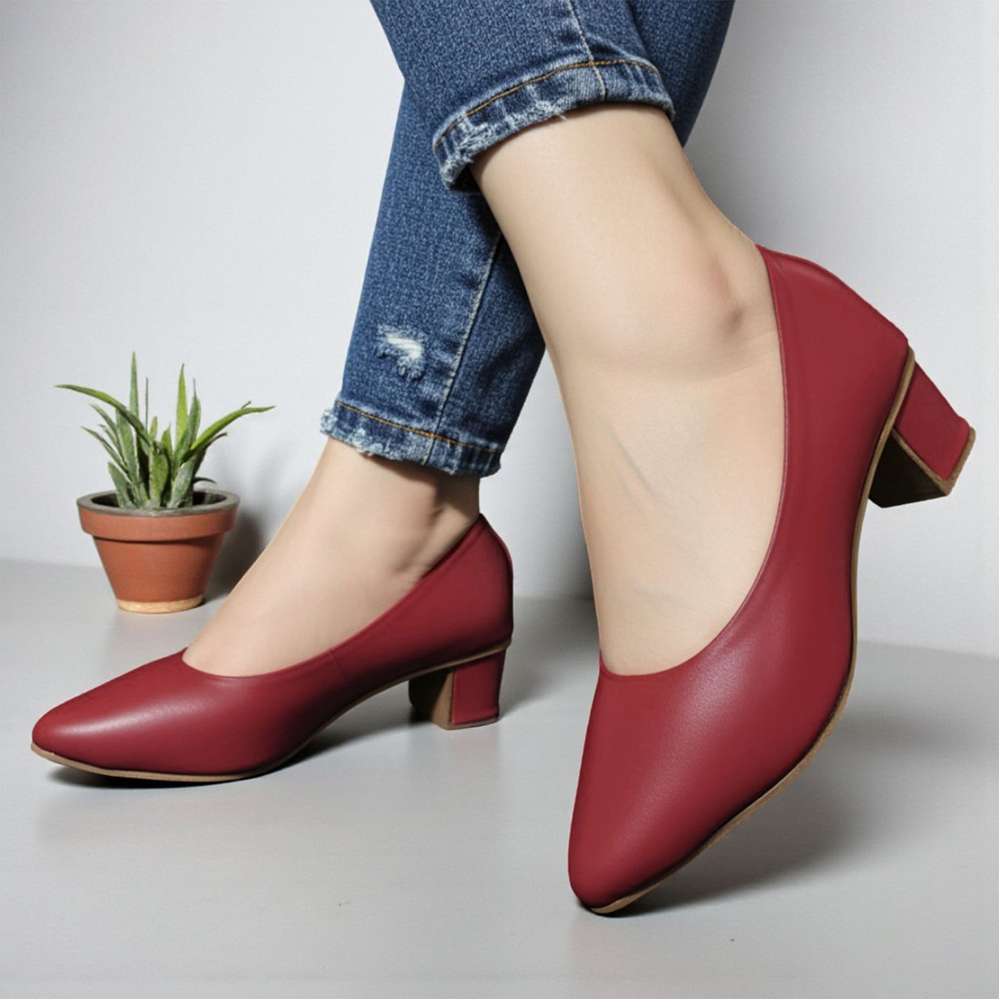 Court Shoes Block Heel Pumps - CSBHP2700