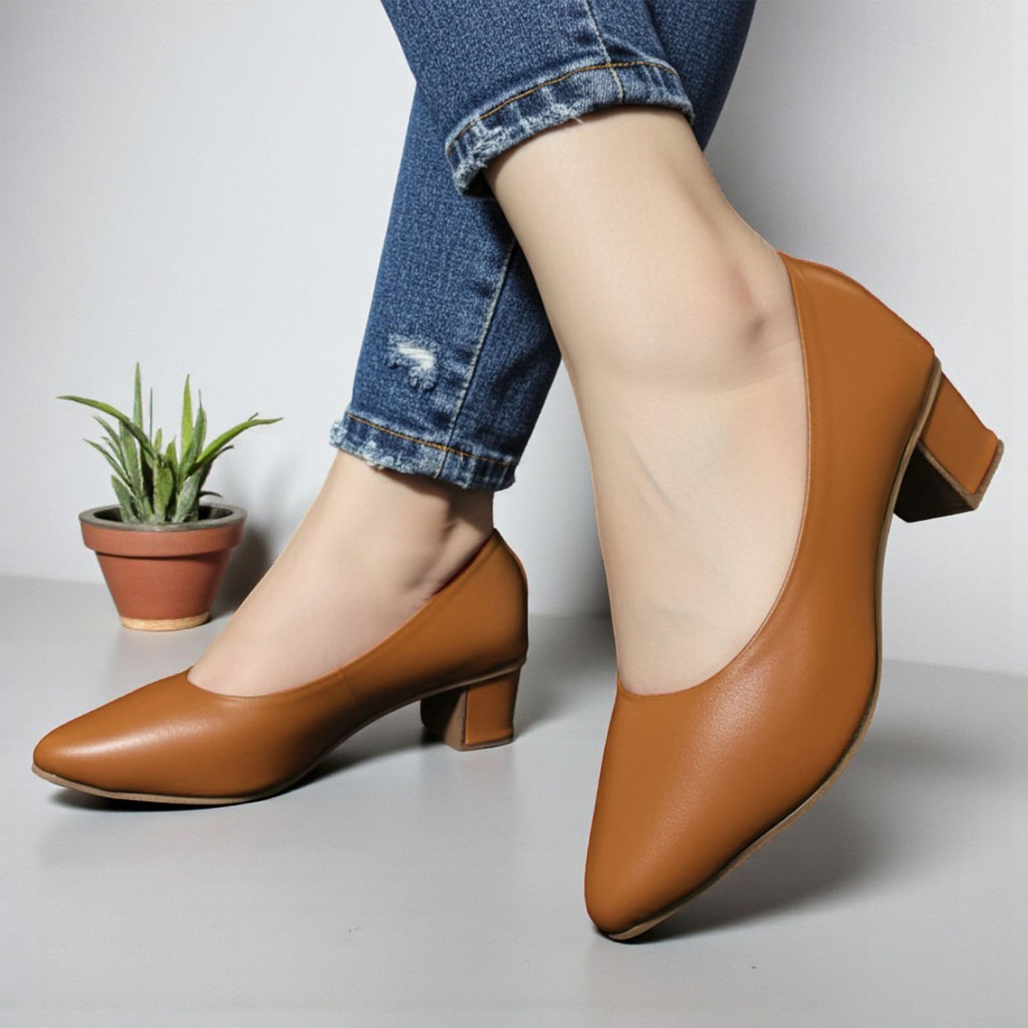 Court Shoes Block Heel Pumps - CSBHP2700