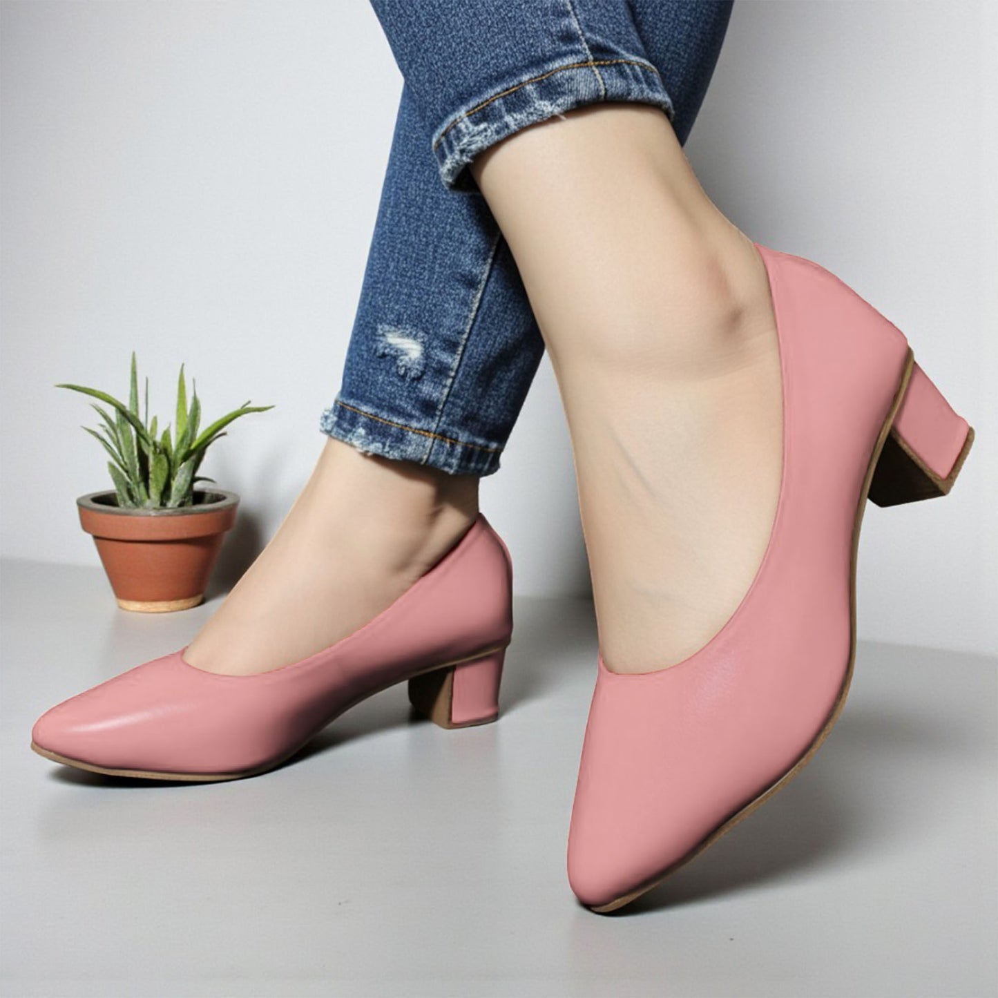Court Shoes Block Heel Pumps - CSBHP2700