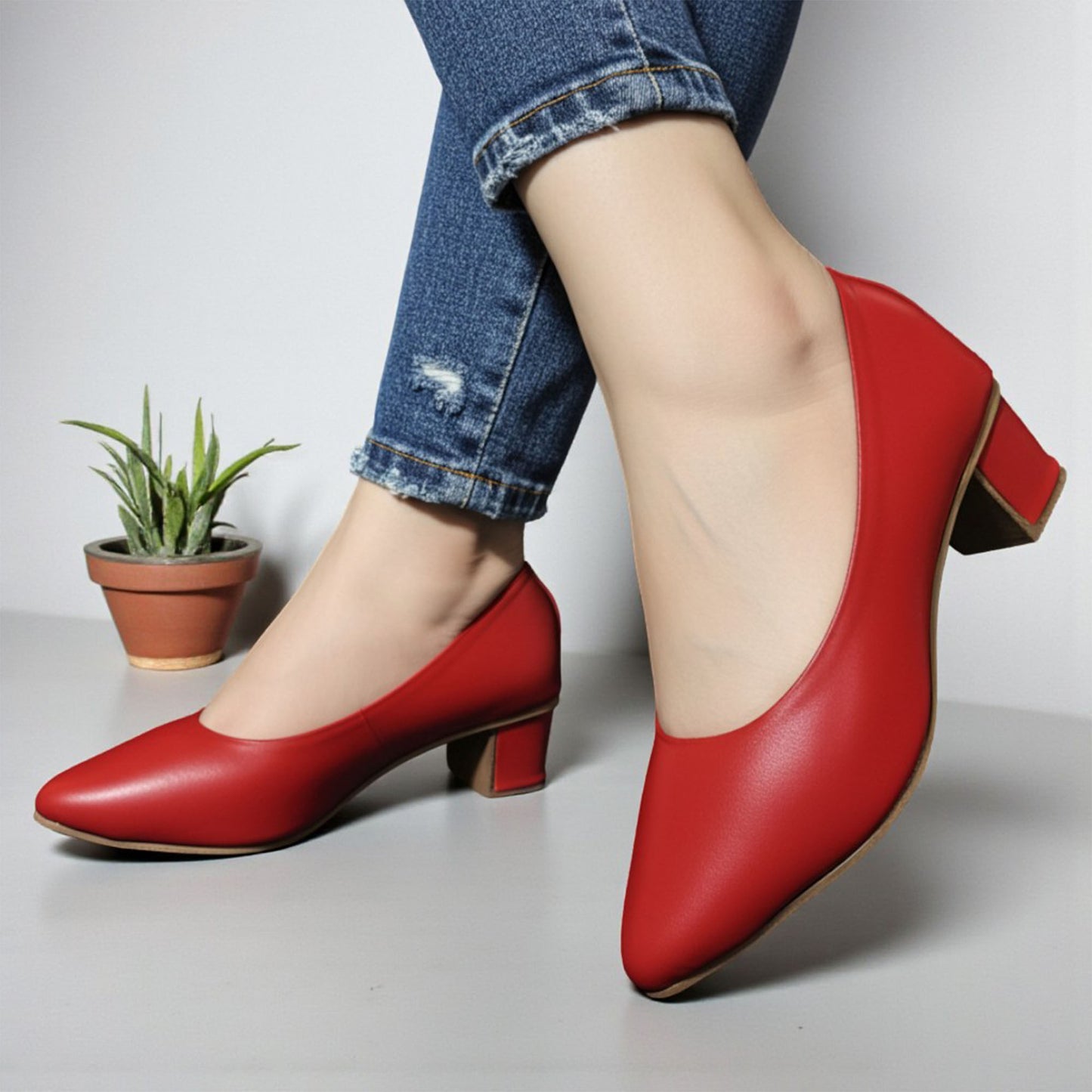 Court Shoes Block Heel Pumps - CSBHP|1800