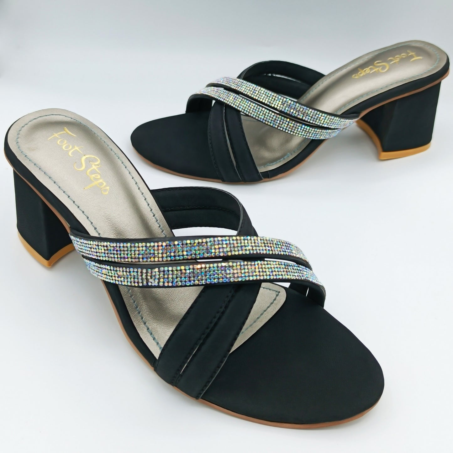 Embellished Block Heels Sandals - DPBH21350