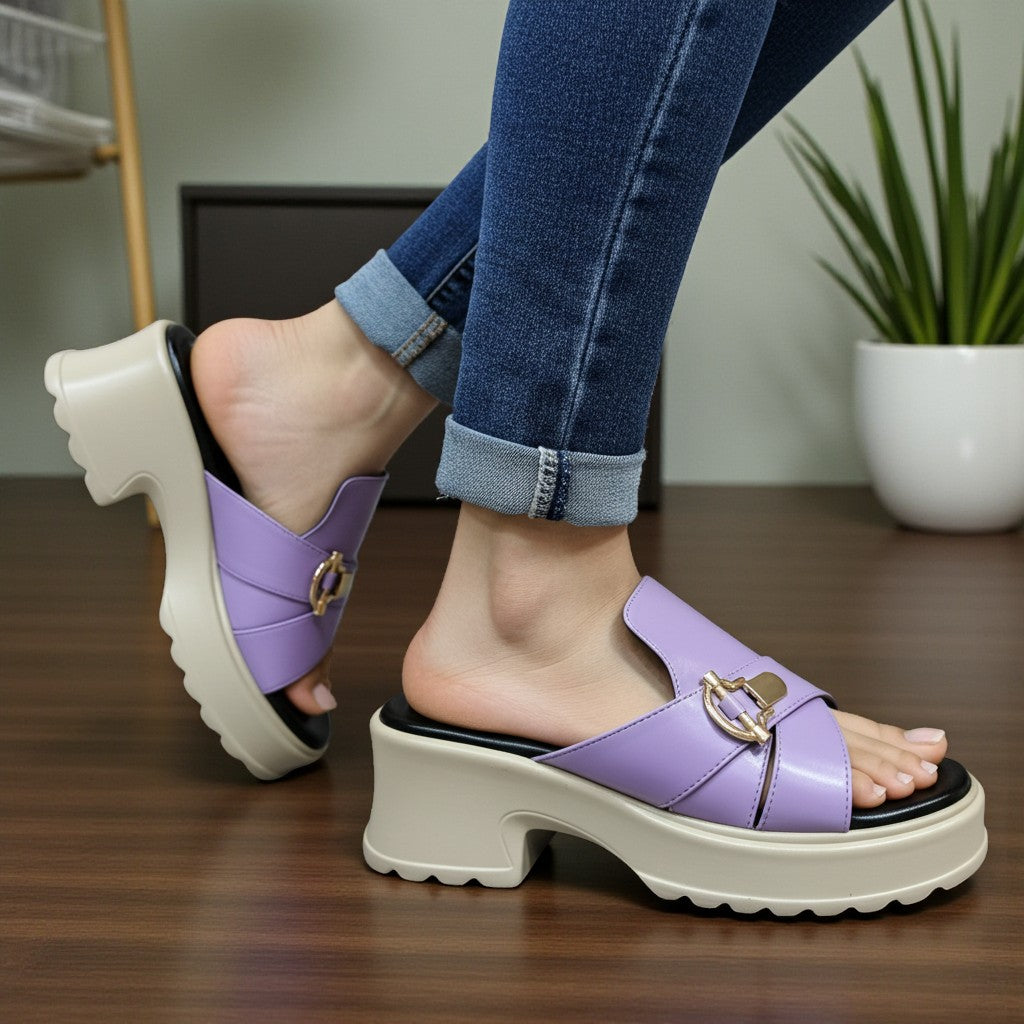 Lug Sole Wedge Heel Sandals - FALS|2625