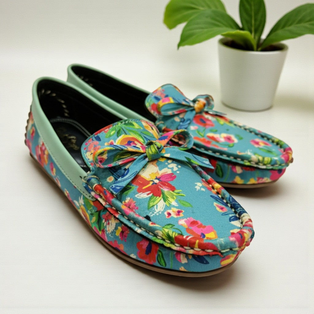Floral Printed Loafer Shoes - FPLS|2850