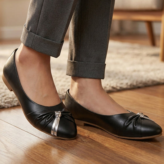 Ruched Knot Flat Pumps - MSK|1765