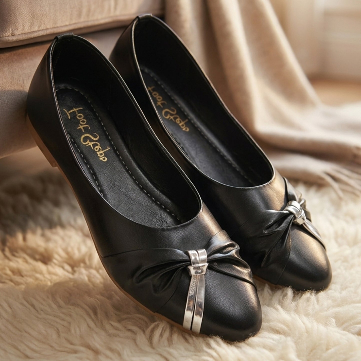 Ruched Knot Flat Pumps - MSK|1765