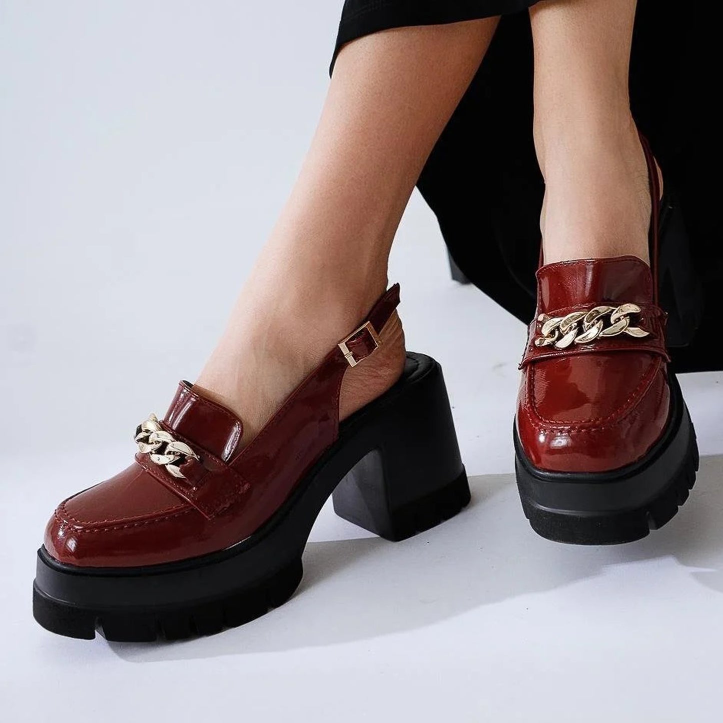 Lug Sole Block Heel Moccasin - LSM|2950