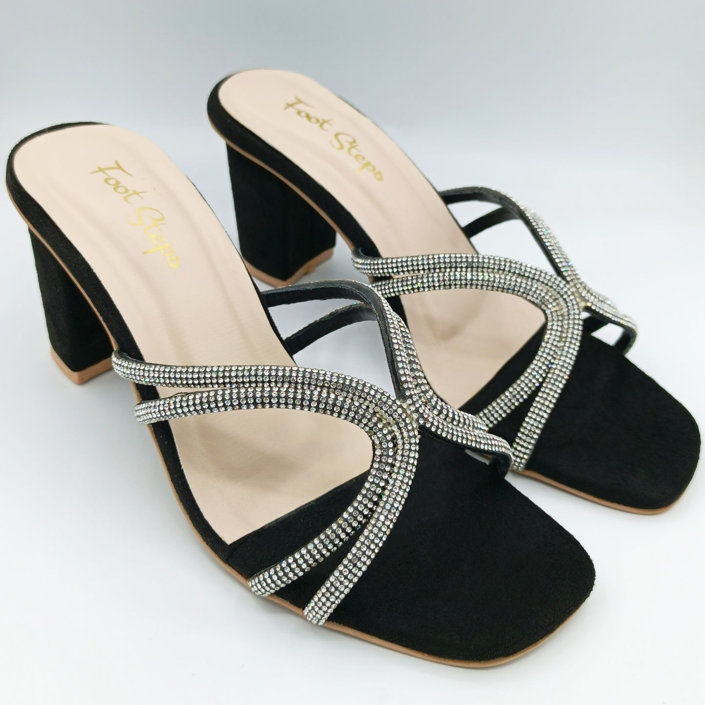 Embellished Block Heels Sandals - NBH|2450
