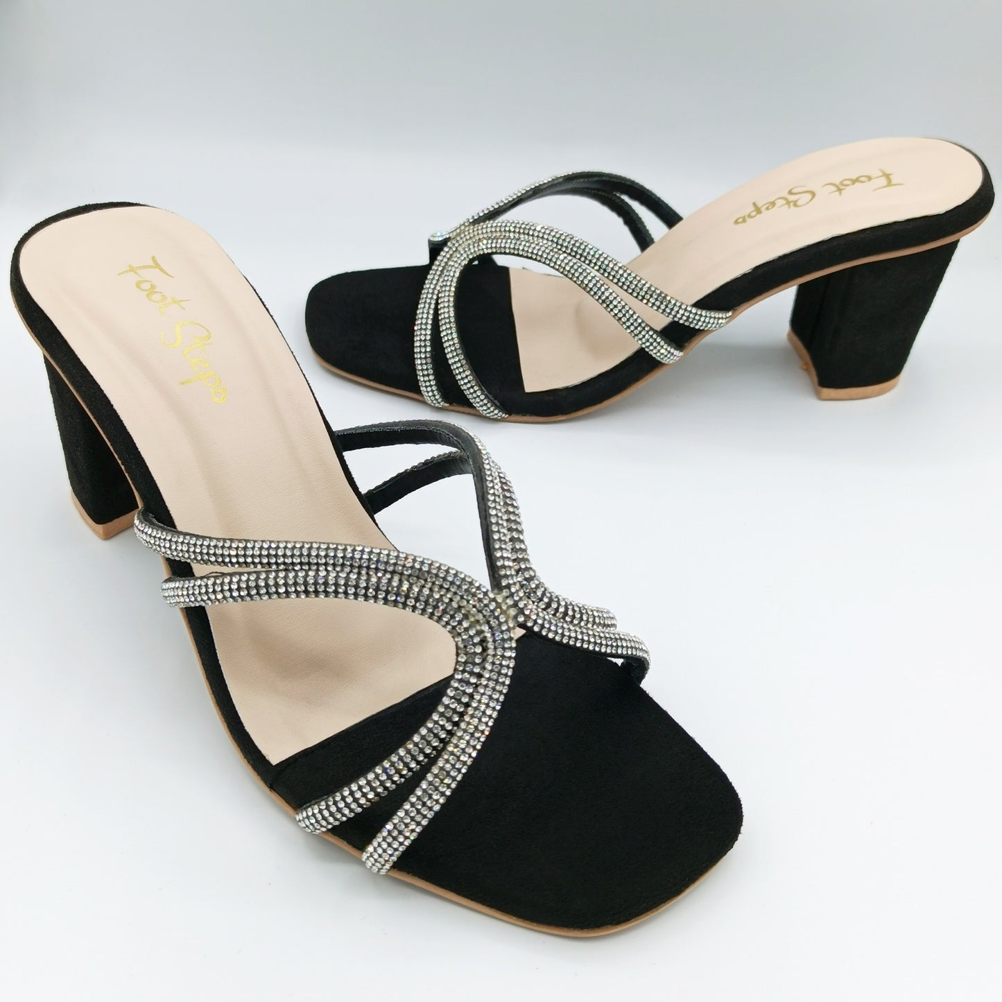 Embellished Block Heels Sandals - NBH|2450