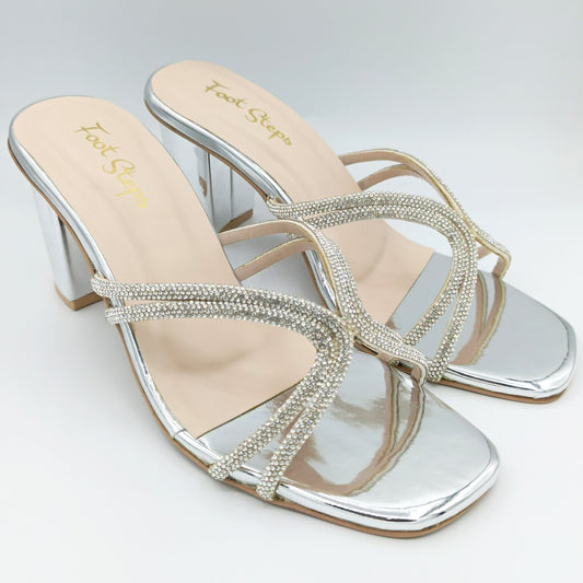 Embellished Block Heels Sandals - NBH21450