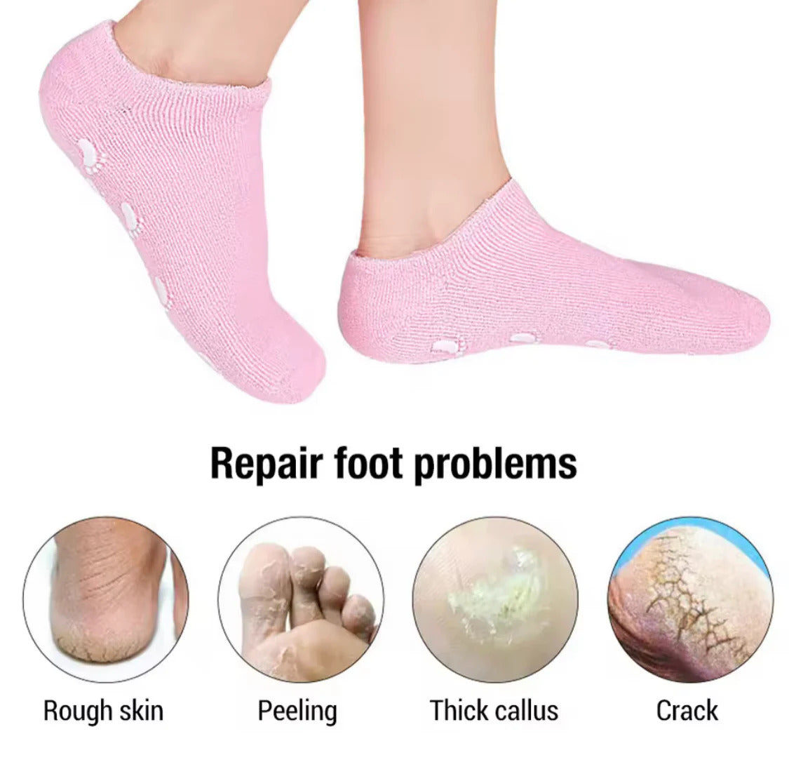 Spa Gel Socks Anti Crack Feet Moisturizing & Pain Relief