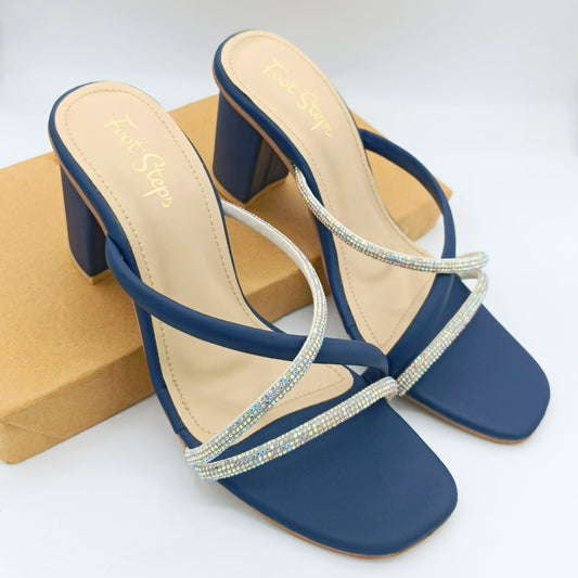 Embellished Block Heels Sandals - TNBH21450