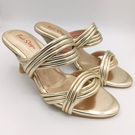 Gunmetal Cone Heels Sandals - TSDKM21650