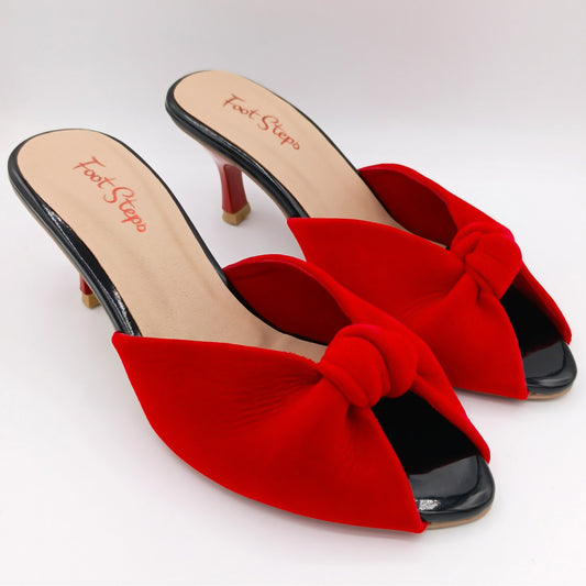 Velvet Peep Toe Heels Sandals - TSGH21290