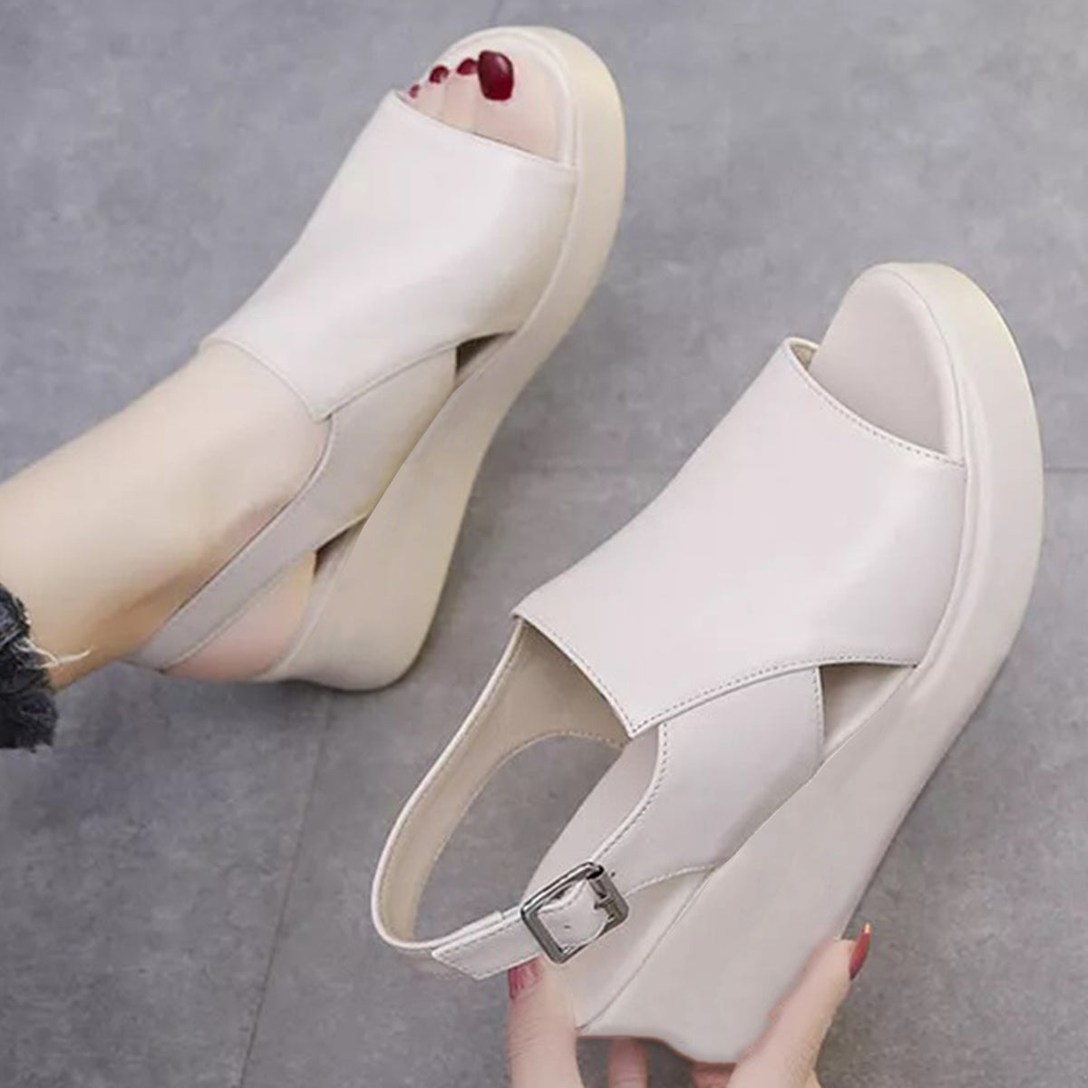 Thick Sole Platform Wedge Sandals - THKS|2635