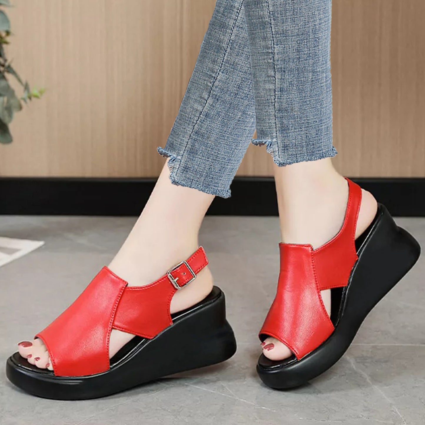Thick Sole Platform Wedge Sandals - THKS|2635
