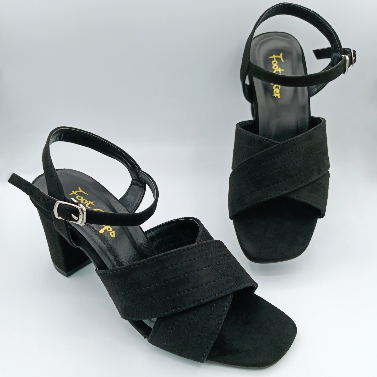 Velvet Block Heel Sandals - VBH21350