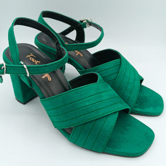 Velvet Block Heel Sandals - VBH21350