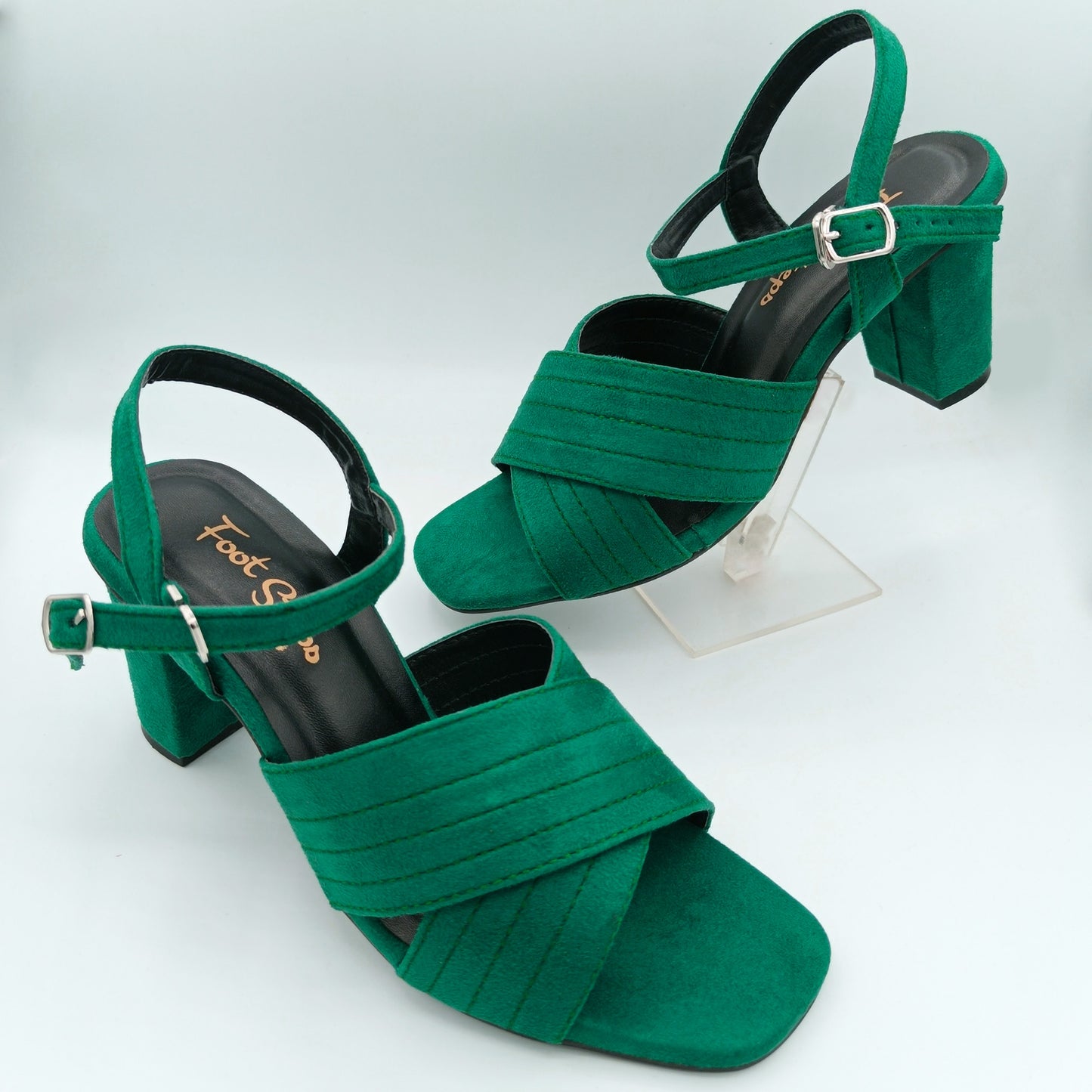 Velvet Block Heel Sandals - VBH21350