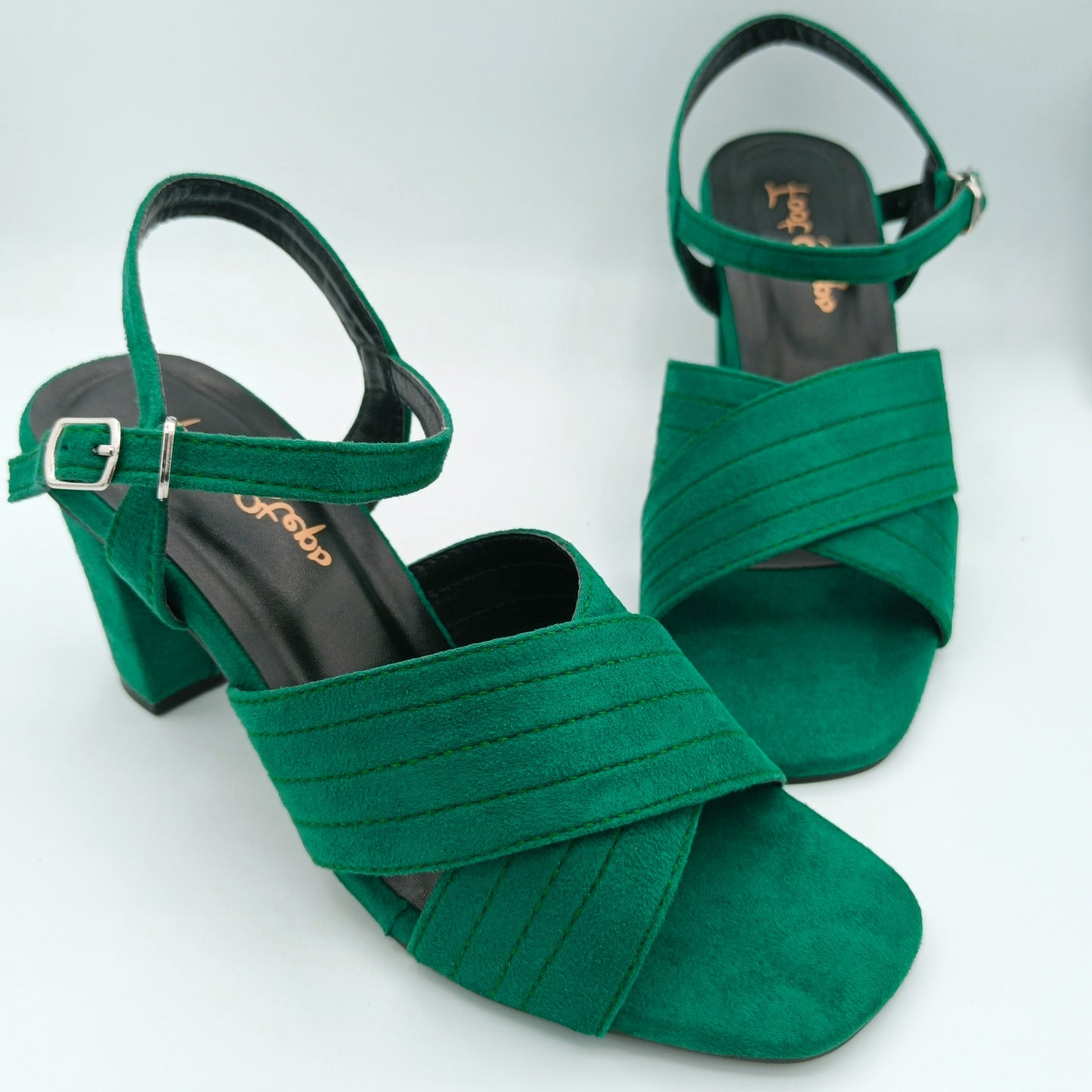 Velvet Block Heel Sandals - VBH21350