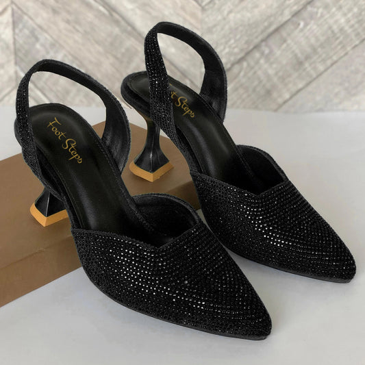 Kitten Rhinestone Heel Sandals - ZRH21750