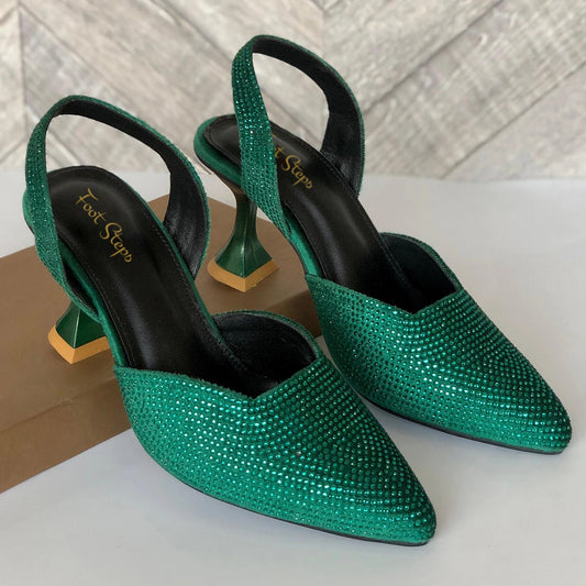 Kitten Rhinestone Heel Sandals - ZRH21750