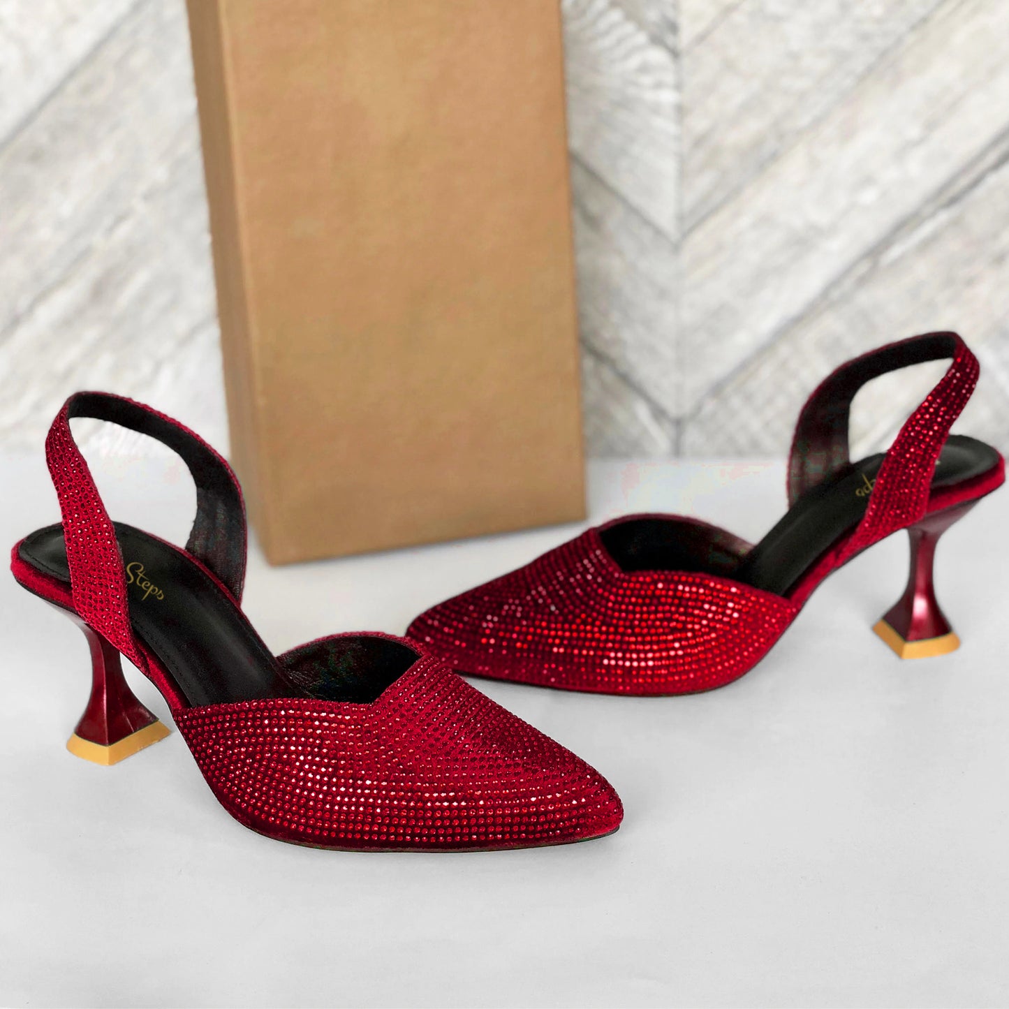 Kitten Rhinestone Heel Sandals - ZRH21750