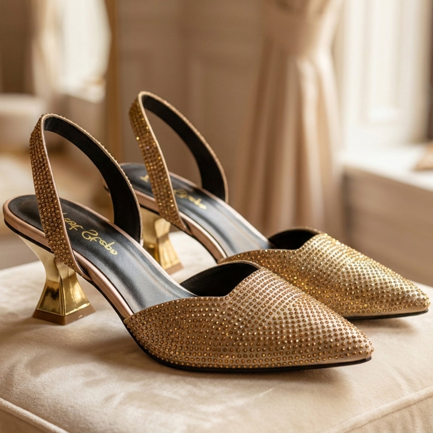 Kitten Rhinestone Heel Sandals - ZRH|2850