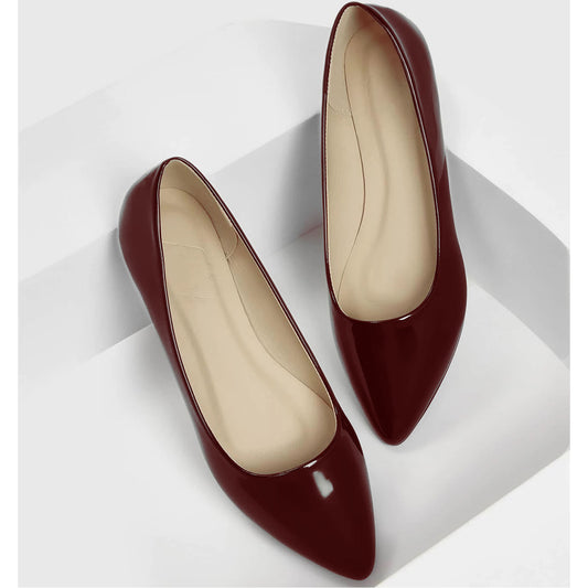Glossy Flat Pumps Shoes - GFP|1630