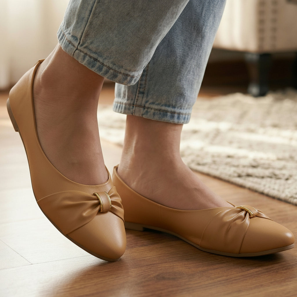 Ballerina Shoes with Bow Accent - MBK|1765