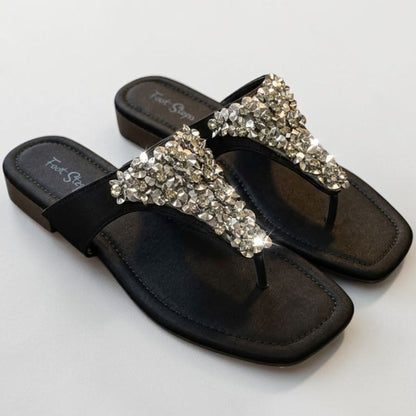 Glamour Stone Crusted Flats Slides - 1131|1920