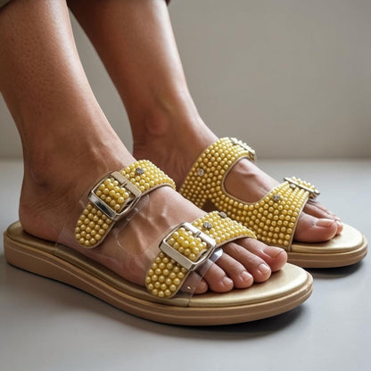 Midnight Diamante Transparent Slides - 1132|3250