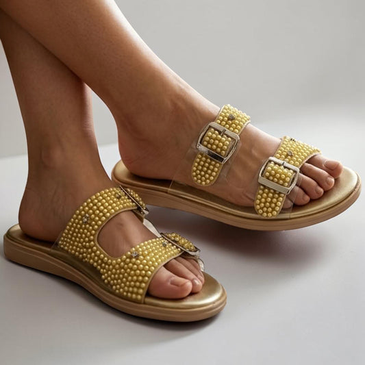 Midnight Diamante Transparent Slides - 1132|3250