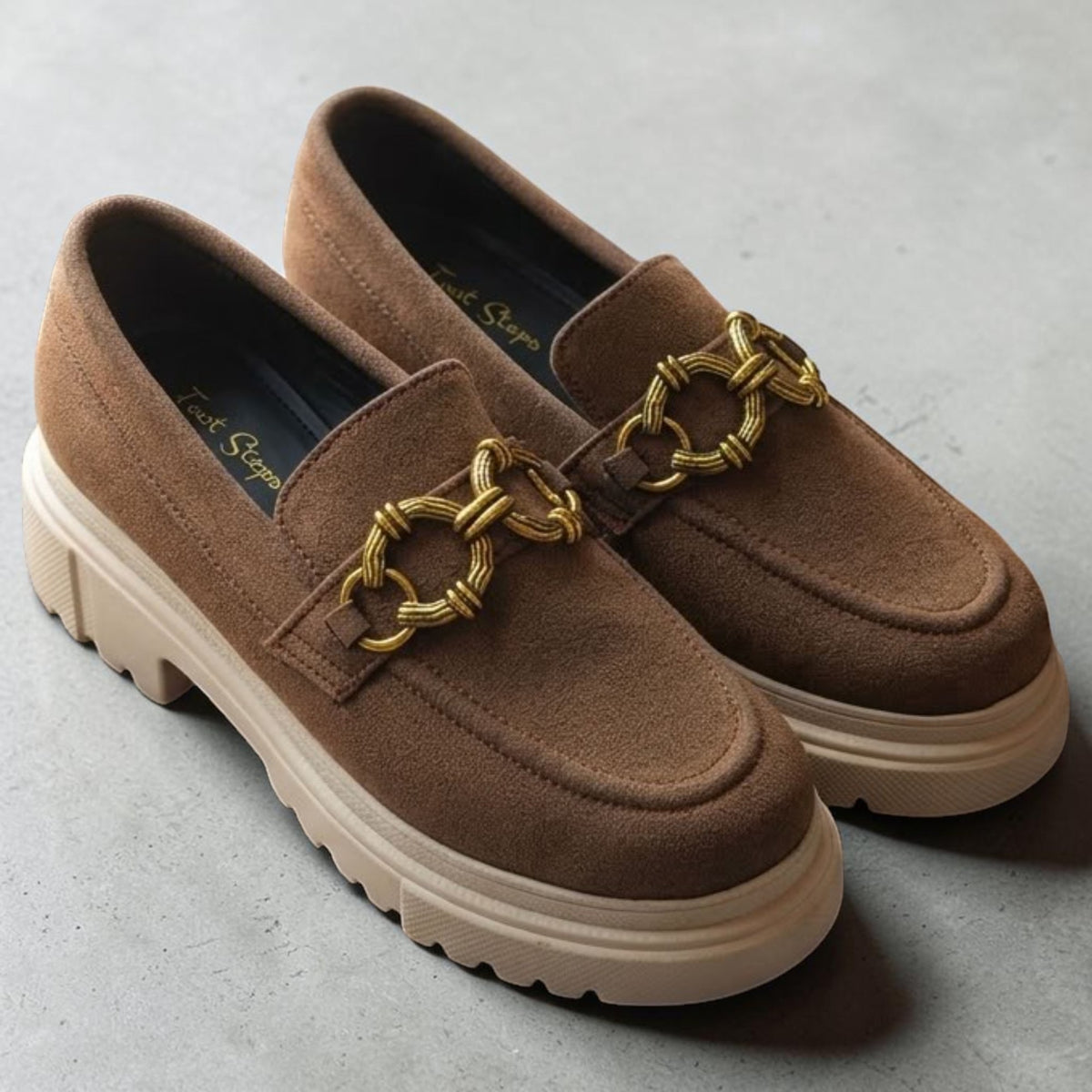 Chunky Suede Platform Loafers - 1452|3550