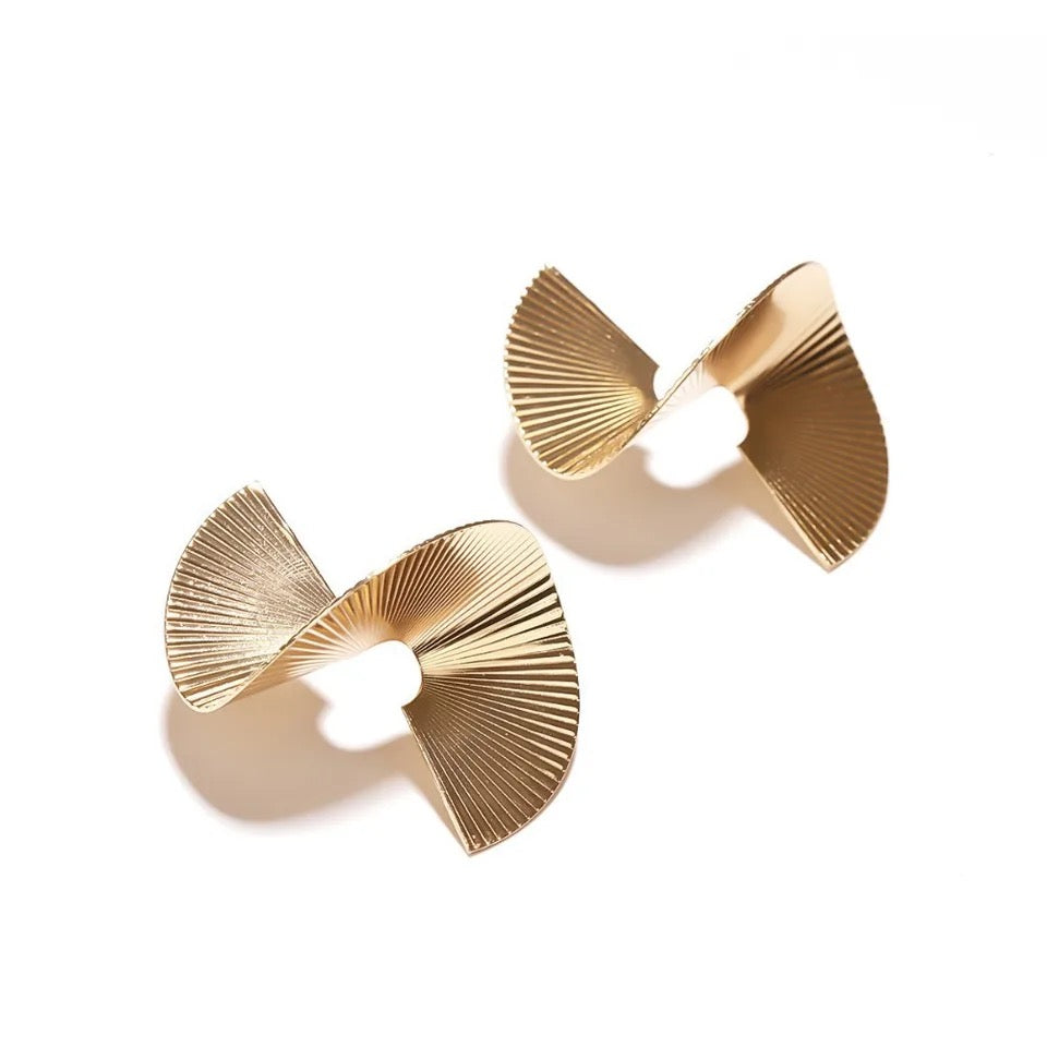 Golden Spiral Earrings Ladies Jewelry