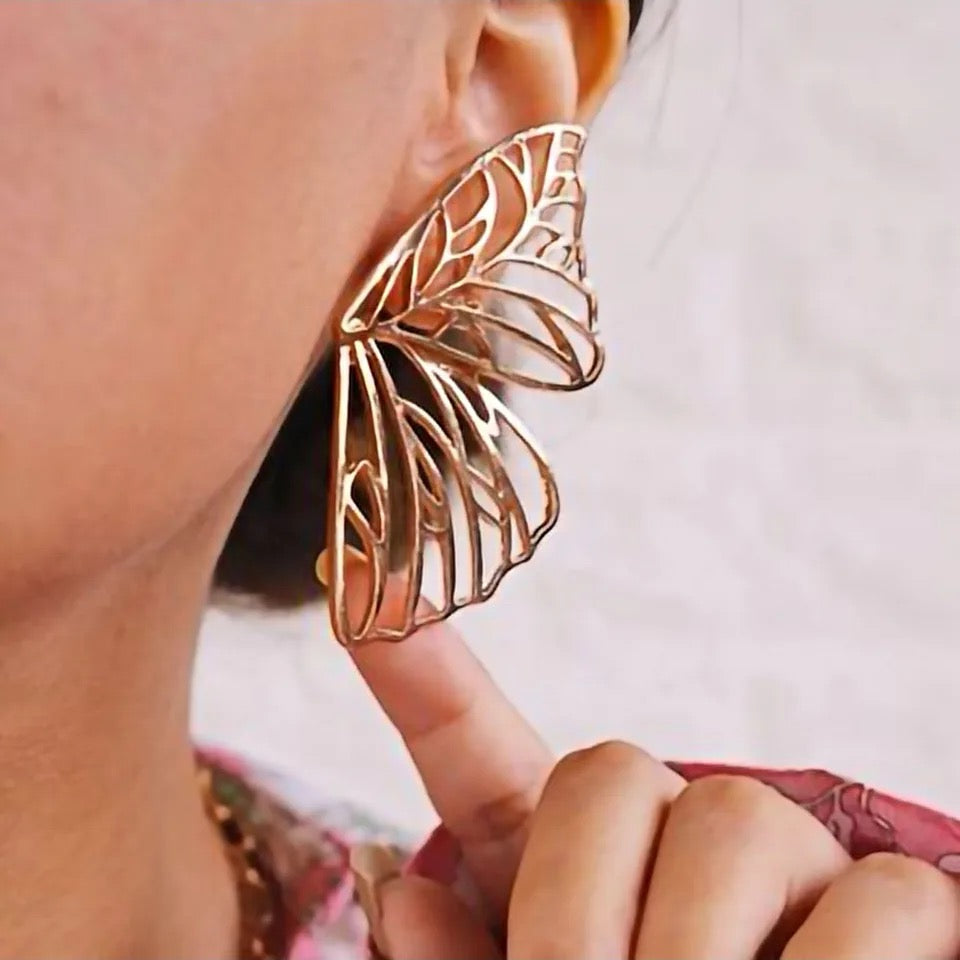 Butterfly Gold Earrings Ladies Jewelry