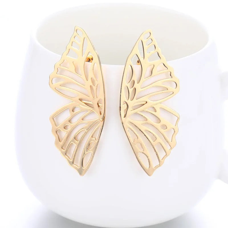 Butterfly Gold Earrings Ladies Jewelry