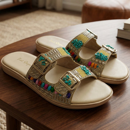 Midnight Oasis Beaded Slides - ARSP|3250