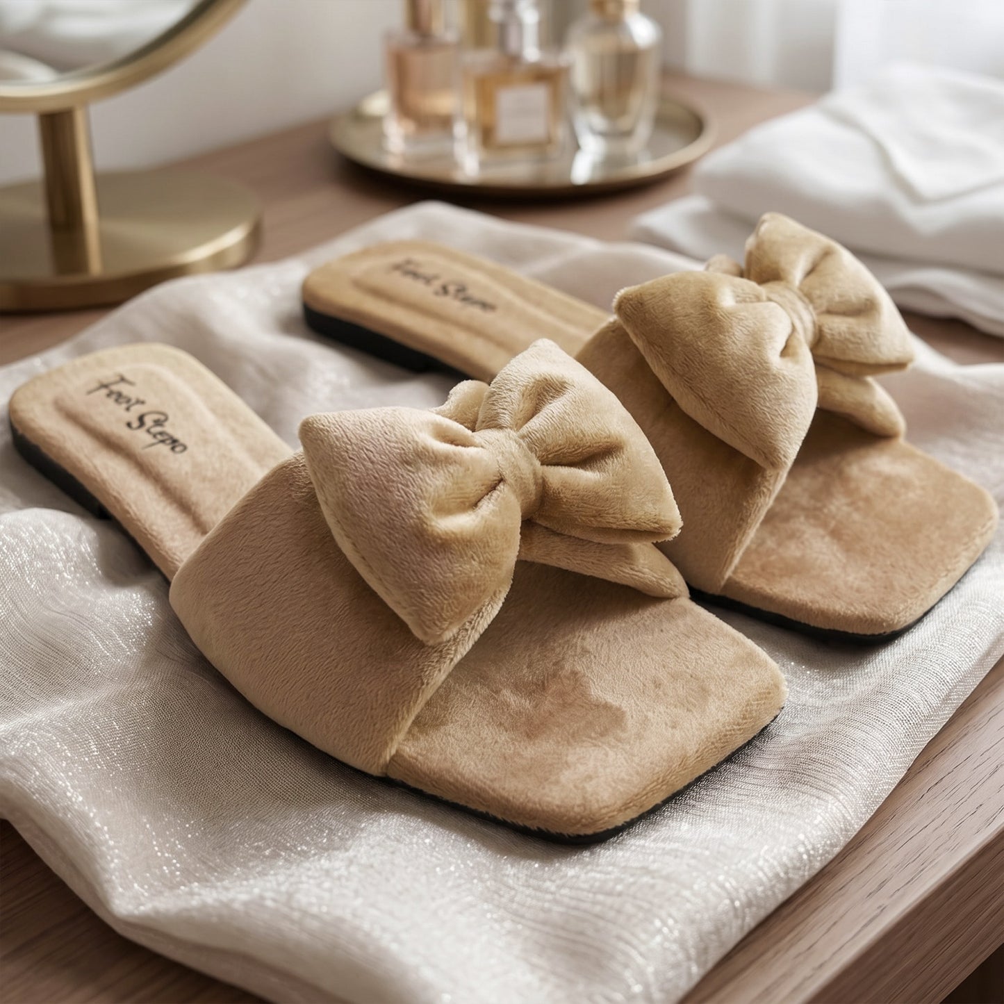 Cozy Bow Flat Slides - BDF|1890