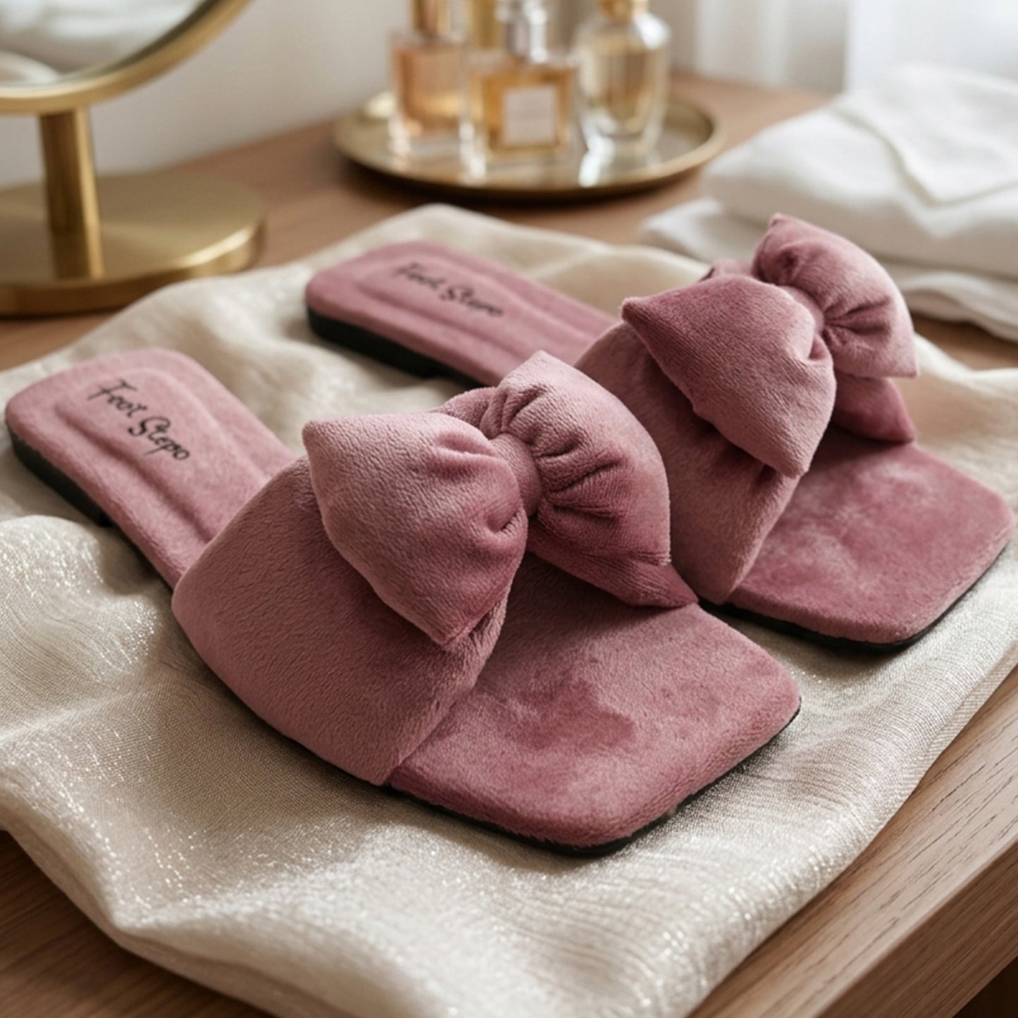 Cozy Bow Flat Slides - BDF|1890