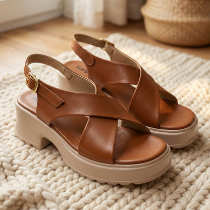 Lug Sole Wedge Heels Sandals - BLSC|2600