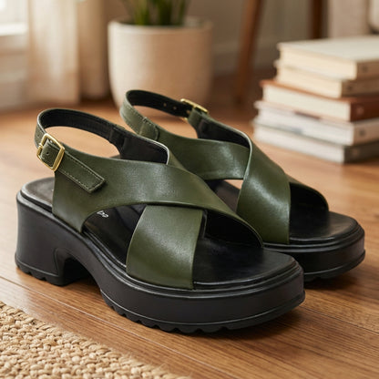 Lug Sole Wedge Heels Sandals - BLSC|2600