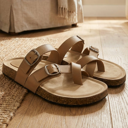 Cork Sole Toe Ring Slippers - BRKNCS|2490