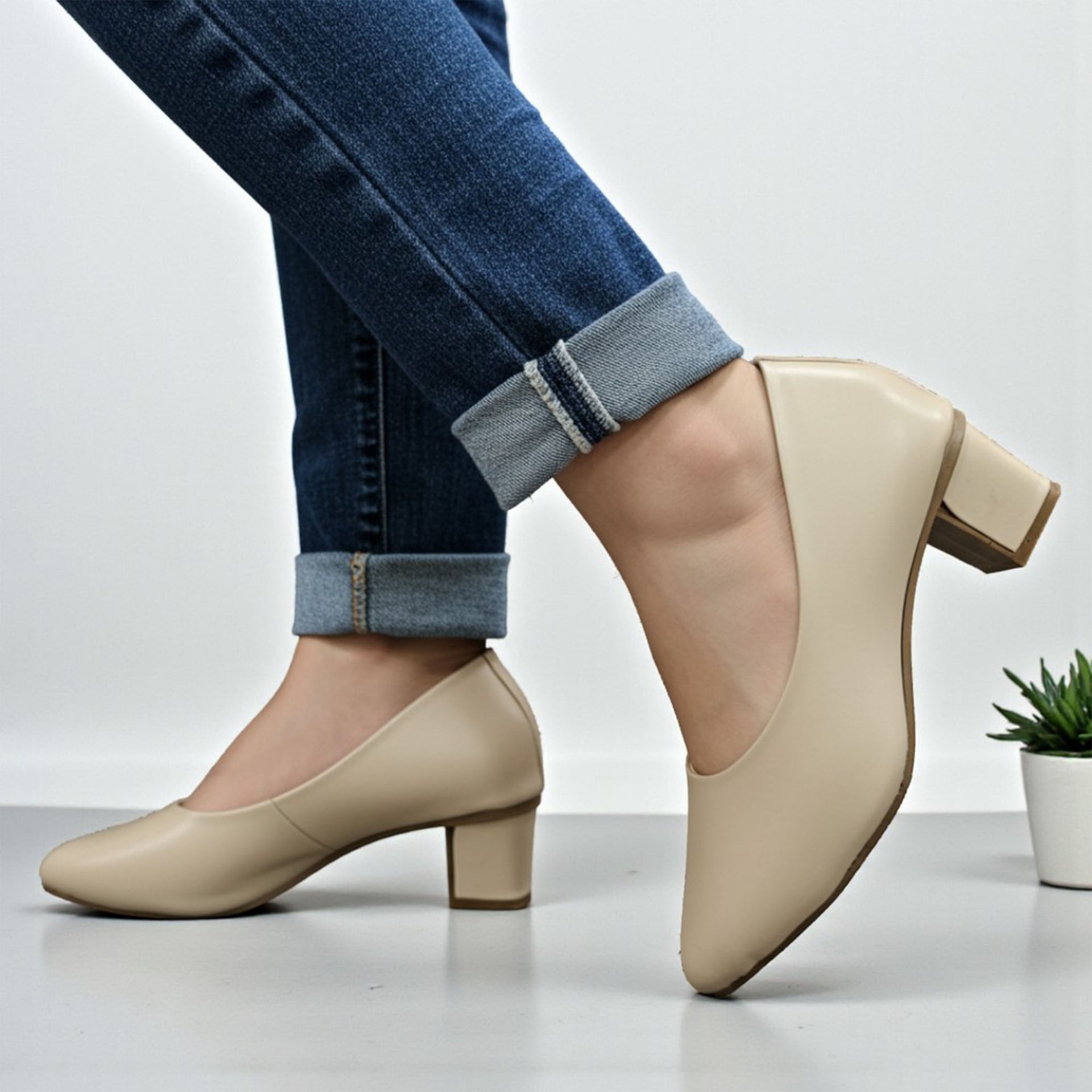 Court Shoes Block Heel Pumps CSBHP|1730 – Foot Steps