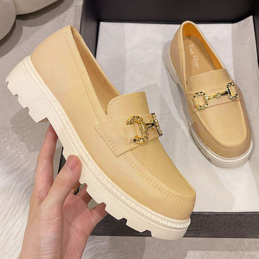 Chunky Loafers Wedge Shoes