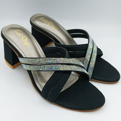 Embellished Block Heels Sandals - DPBH21350